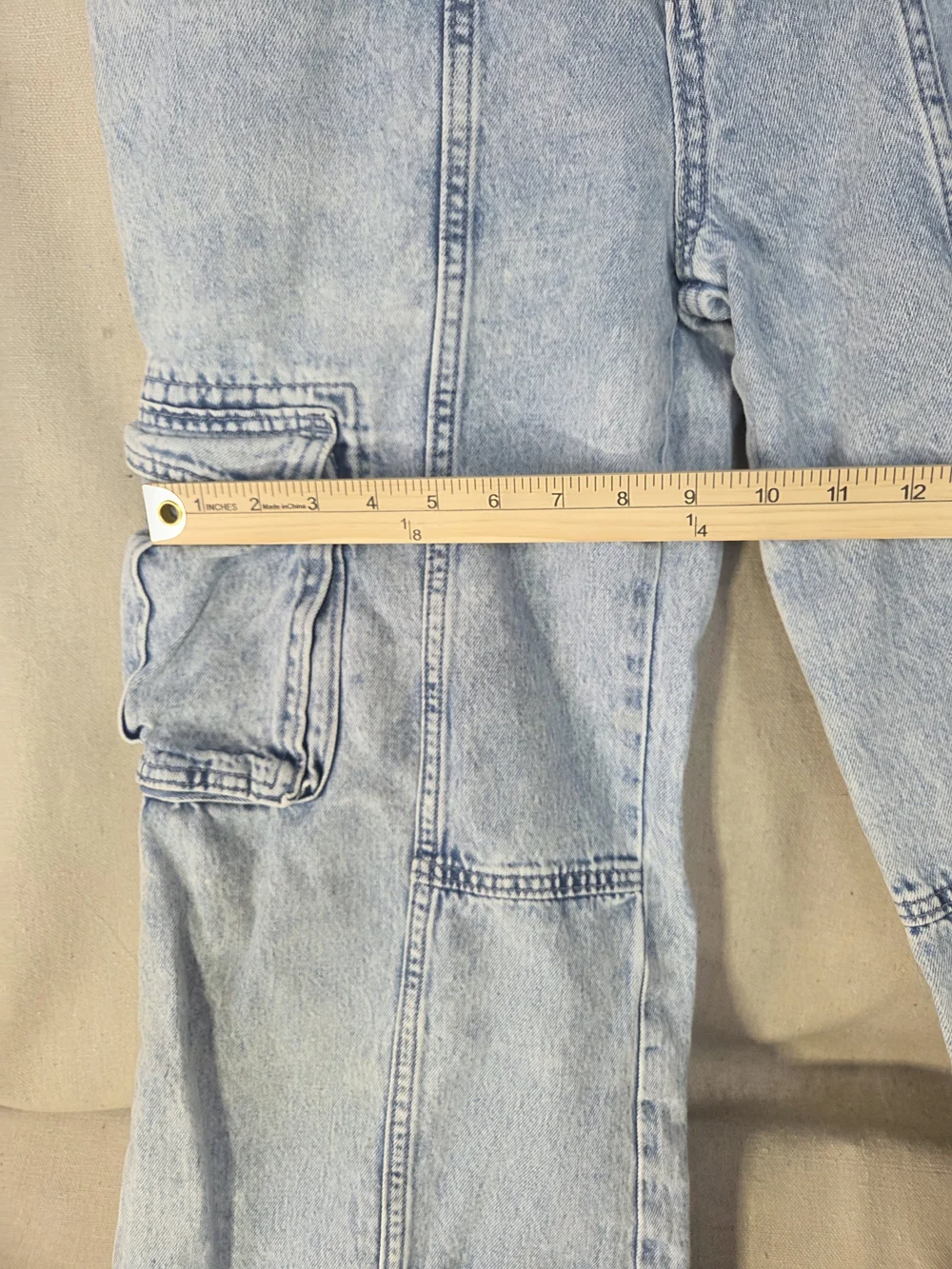 Light Blue Kids' Denim Cargo Jeans